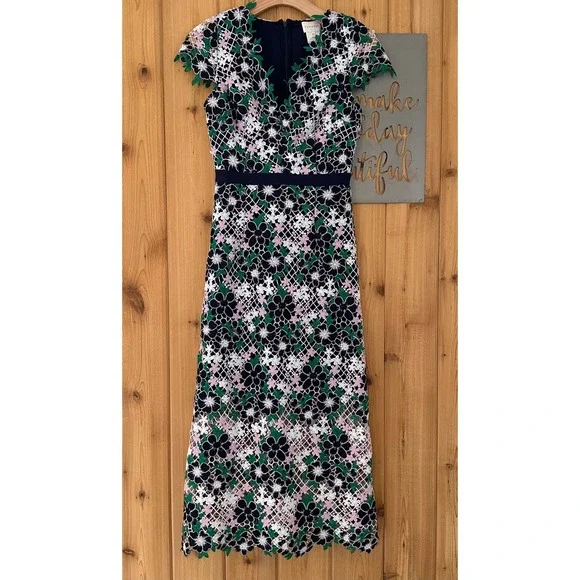 Foxiedox Floral Lace A-Line Maryem Midi Dress Size Extra Small - Picture 3 of 14